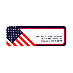 Patriotic American Flag Return Address Label