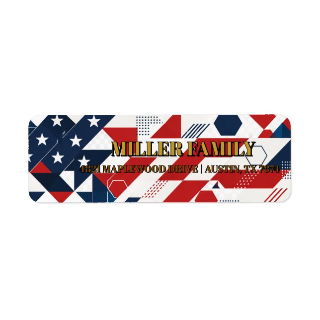 Patriotic American Flag Return Address Labels (Front)