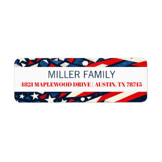 Patriotic American Flag Return Address Labels