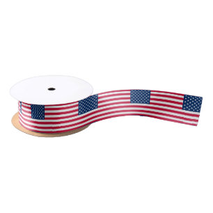Patriotic American Flag Ribbon Satin Ribbon