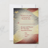 Patriotic American Flag RSVP with Menu Choices