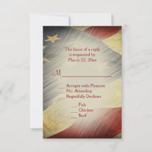 Patriotic American Flag RSVP with Menu Choices