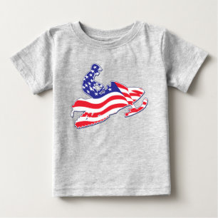 Patriotic American Flag Snowmobile Baby T-Shirt