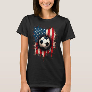 Patriotic American Flag Soccer T-Shirt
