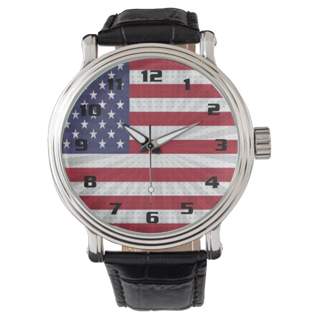 Patriotic American Flag Special design Watch (Front)
