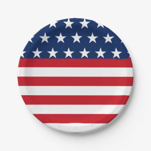 Patriotic American Flag Star and Stripes USA Paper Plate
