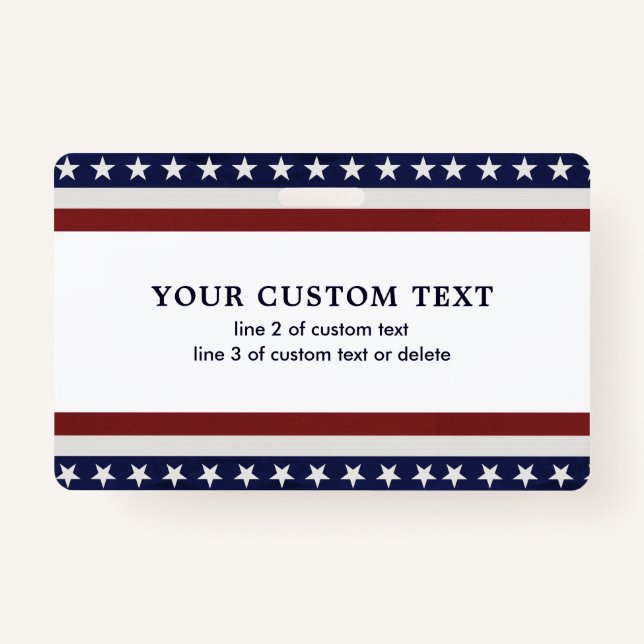 Patriotic American Flag Stars and Stripes Custom Badge (Front)