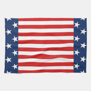 Patriotic American Flag Stars and Stripes Kitchen Towel
