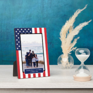 Patriotic American Flag Stars and Stripes Plaque