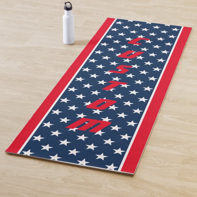 Patriotic American flag stars design custom thick Yoga Mat (In Situ)