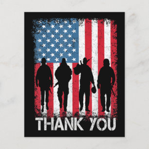 Patriotic American Flag Thank You For