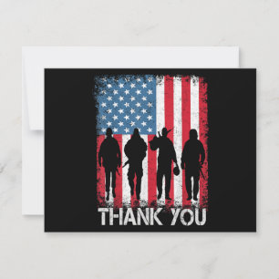 Patriotic American Flag Thank You For Holiday Card