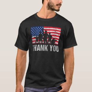 Patriotic American Flag Thank You For Men Women Ki T-Shirt