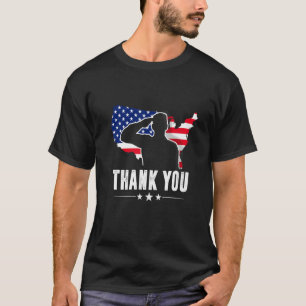 Patriotic American Flag Thank You For Your Service T-Shirt