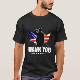 Patriotic American Flag Thank You For Your Service T-Shirt