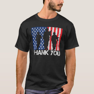 Patriotic American Flag Thank You Men Women Girls T-Shirt