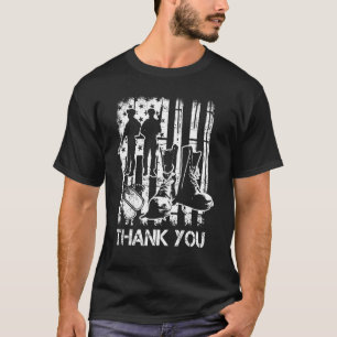 Patriotic American Flag Thank You Men Women Girls  T-Shirt