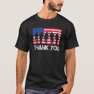 Patriotic American Flag Thank You Men Women Girls  T-Shirt