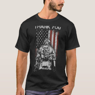 Patriotic American Flag Thank You Men Women Girls  T-Shirt
