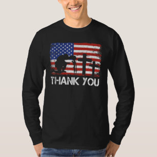 Patriotic American Flag Thank You Men Women Girls  T-Shirt