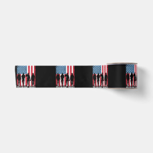 Patriotic American Flag Thank You Satin Ribbon