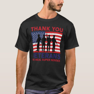 Patriotic American Flag Thank You Veterans Day USA T-Shirt