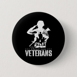 Patriotic American Flag Thank You Veterans Men Wom 2 Inch Round Button