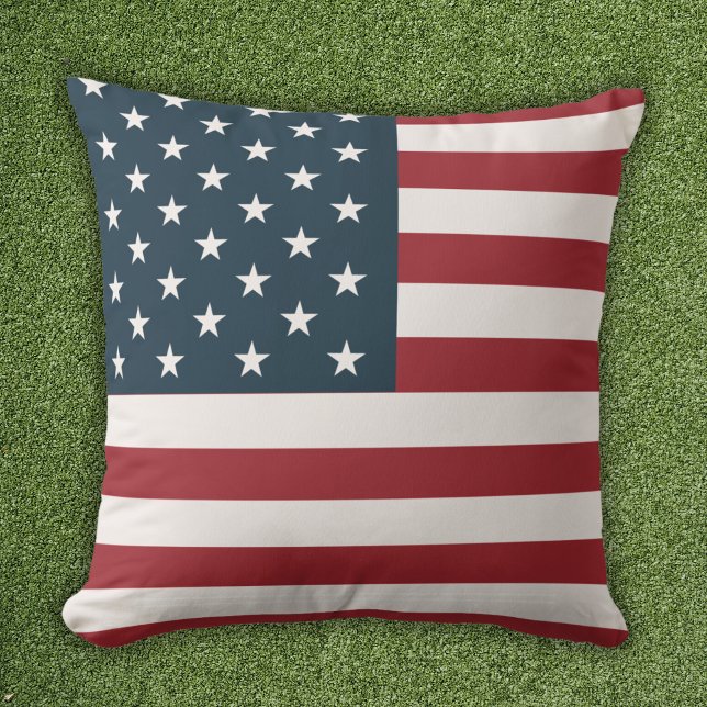 Patriotic American Flag Throw Pillow (Creator Uploaded)