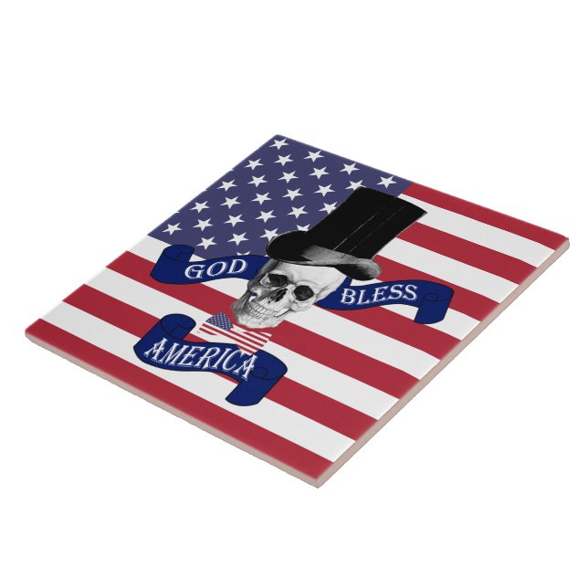 Patriotic American flag Tile (Side)