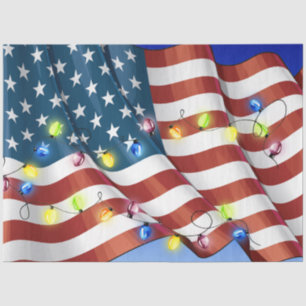 Patriotic American Flag Tissue Paper