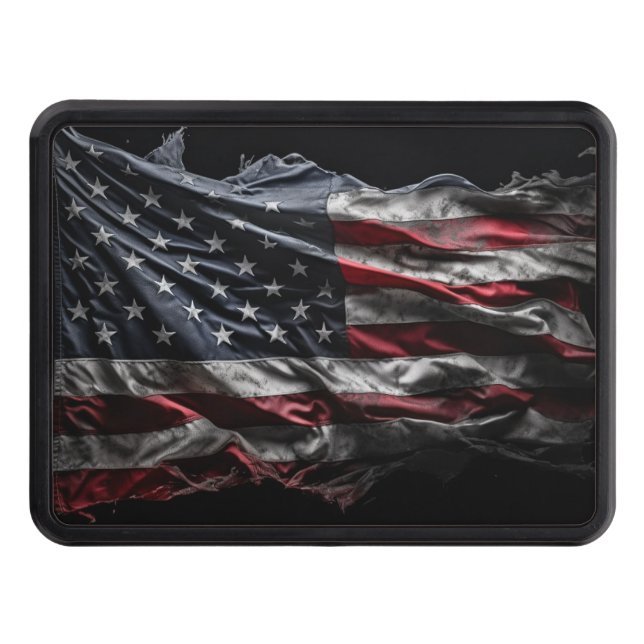 Patriotic American flag  Trailer Hitch Cover (Front)