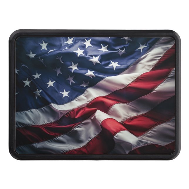 Patriotic American flag  Trailer Hitch Cover (Front)