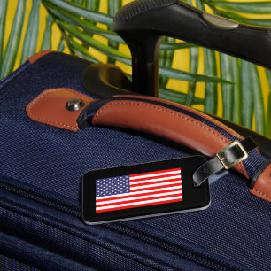 Patriotic American flag travel luggage tag for bag
