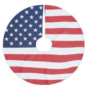 Patriotic American Flag Tree Skirt
