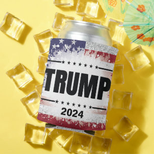 Patriotic American Flag Trump 2024   Can Cooler