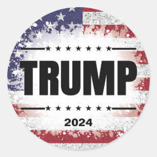 Patriotic American Flag Trump 2024 Sticker