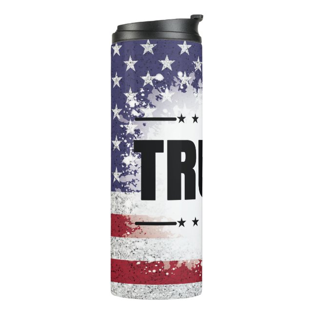 Patriotic American Flag Trump  Thermal Tumbler (Rotated Left)