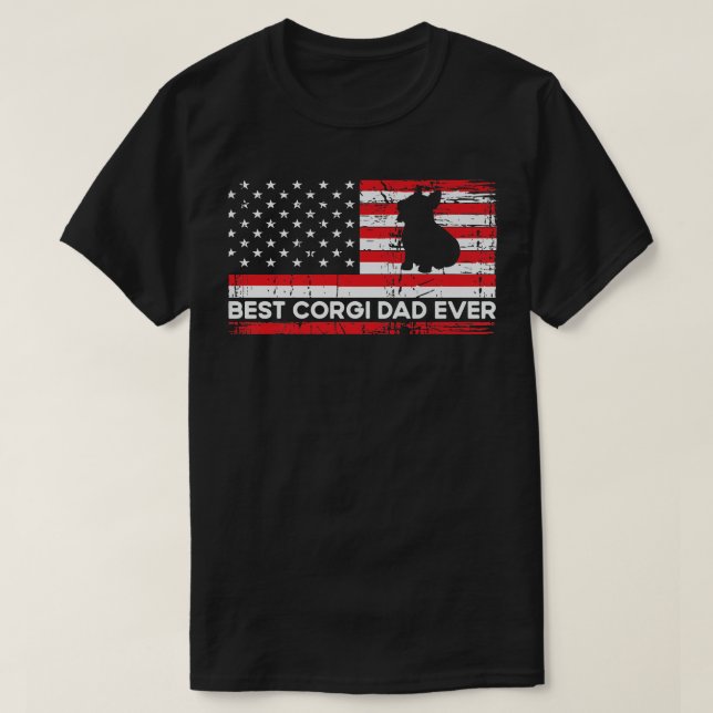 Patriotic American Flag Tshirt For Corgi Dad Lover (Design devant)