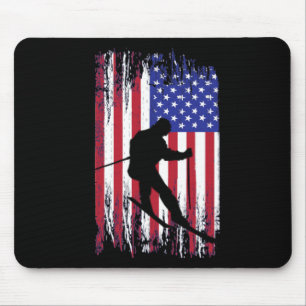 Patriotic American Flag Unique Novelty Gift Snow S Mouse Pad