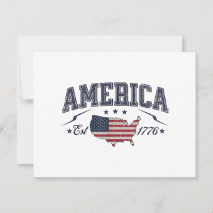 Patriotic American Flag USA Est 1776 4th of July A Invitation