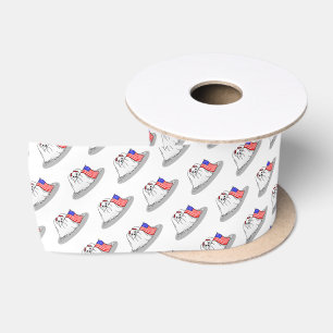 Patriotic American Flag USA Maltese Dog - Cute Satin Ribbon