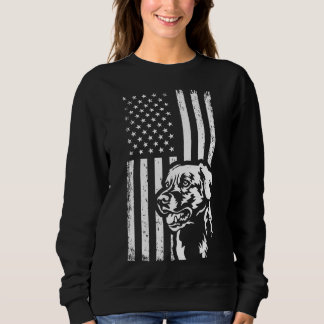 Patriotic American Flag White Black Labrador Retri Sweatshirt