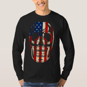 Patriotic American Flag with Skull Bundle for Men  T-Shirt