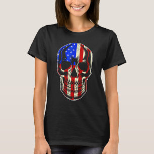 Patriotic American Flag with Skull Bundle for Men T-Shirt