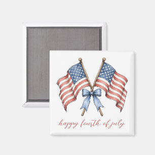 Patriotic American Flags Fourth of July Magnet