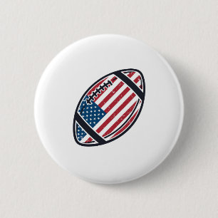 Patriotic American Football Vintage Vector Design_ 2 Inch Round Button