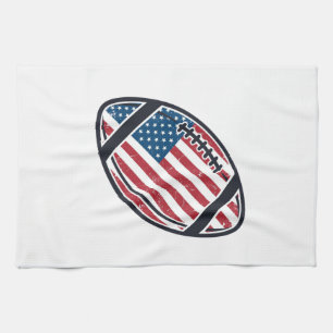 Patriotic American Football Vintage Vector Design_ Kitchen Towel