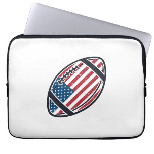 Patriotic American Football Vintage Vector Design_ Laptop Sleeve