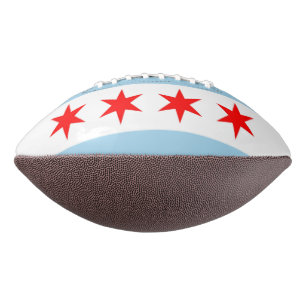 Patriotic american football with Chicago flag
