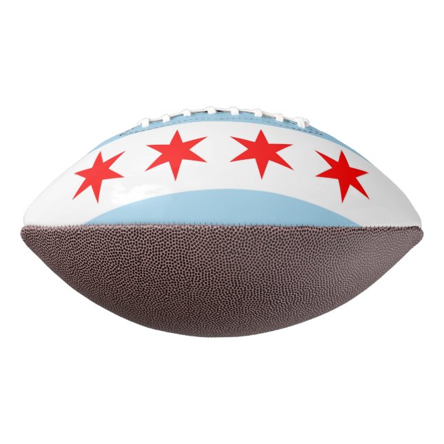 Patriotic american football with Chicago flag (Rotated 270)